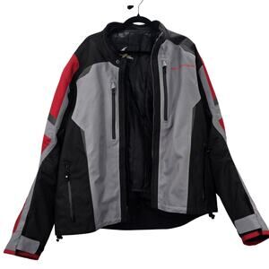 Scorpion EXO Jacket Mens XL Gray Red Motorcycle Reflective Lined Bike Moto